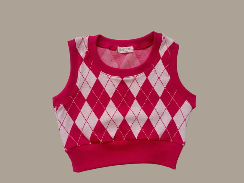 Dore Dore - Korean Children Fashion - #littlefashionista - Argyle Crop Vest - 5