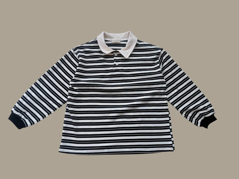 Dore Dore - Korean Children Fashion - #magicofchildhood - Little Stripe Collar Tee - 3