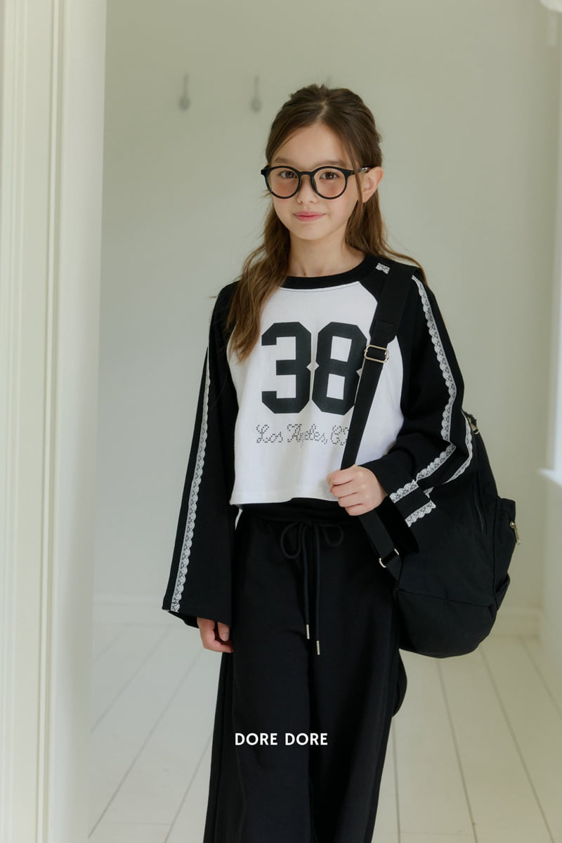Dore Dore - Korean Children Fashion - #minifashionista - Lace Raglan Crop Tee - 7