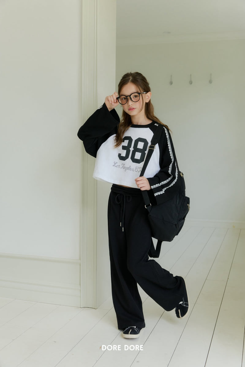 Dore Dore - Korean Children Fashion - #prettylittlegirls - Lace Raglan Crop Tee - 8