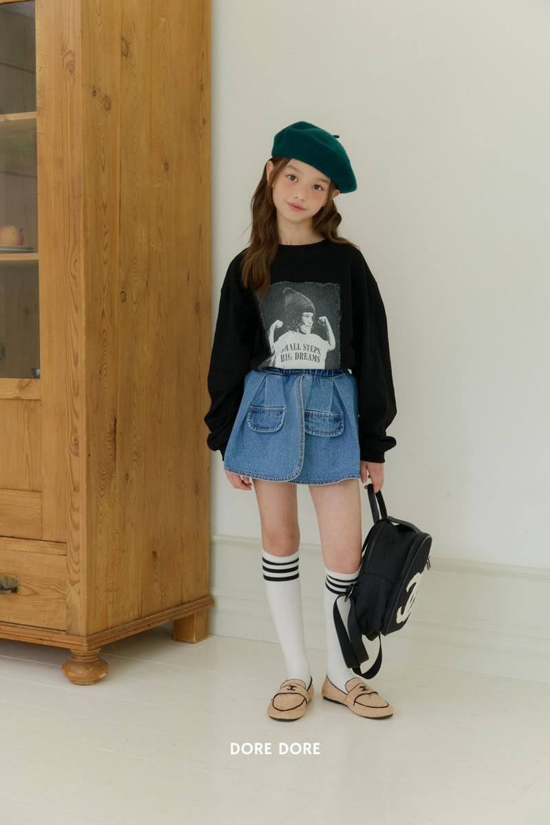 Dore Dore - Korean Children Fashion - #stylishchildhood - Jessica Denim Skirt Pants - 7