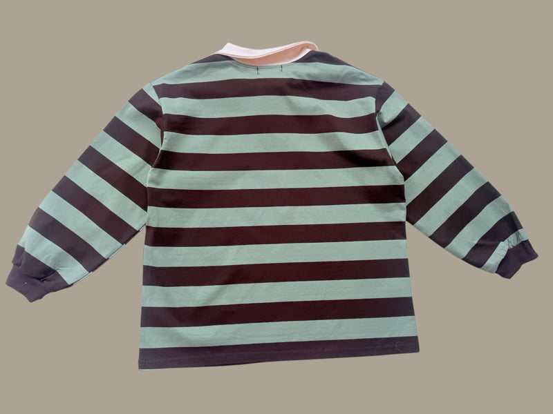 Dore Dore - Korean Children Fashion - #toddlerclothing - Autumn Stripe Collar Tee - 4