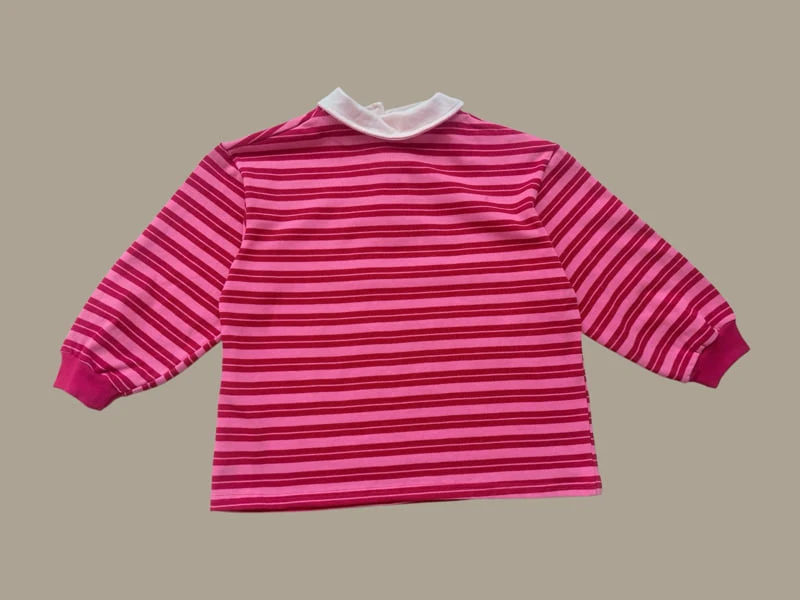 Dore Dore - Korean Children Fashion - #todddlerfashion - Little Stripe Collar Tee - 6