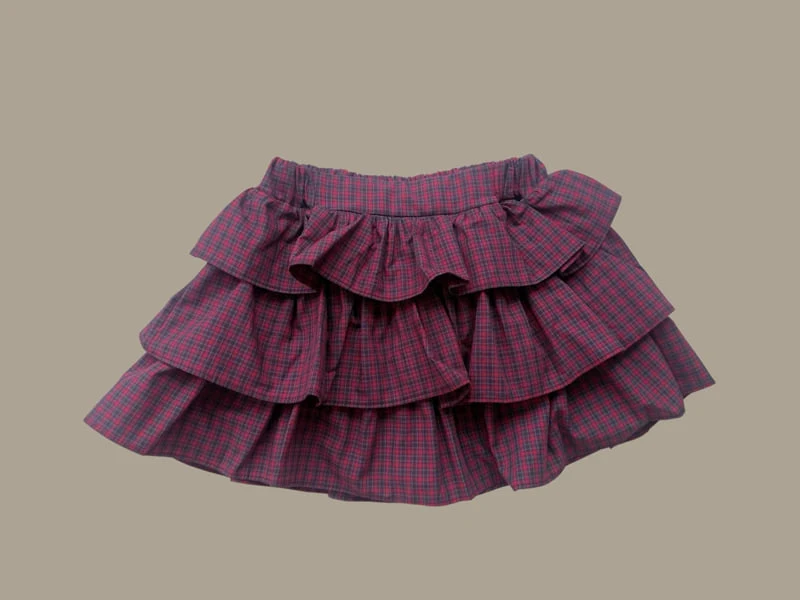 Dore Dore - Korean Children Fashion - #todddlerfashion - Autumn Check Cancan Skirt Pants - 5