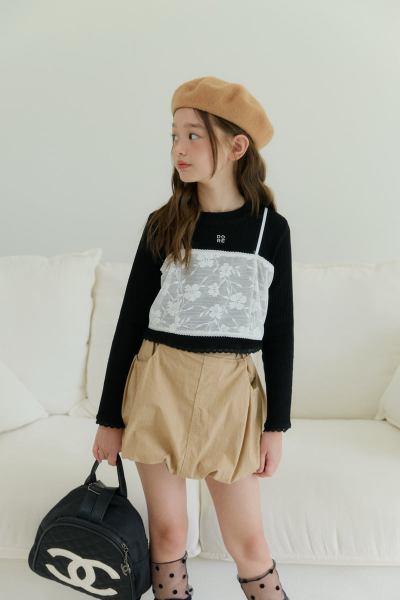 Dore Dore - Korean Children Fashion - #toddlerclothing - Embroidery Layered Tee - 11