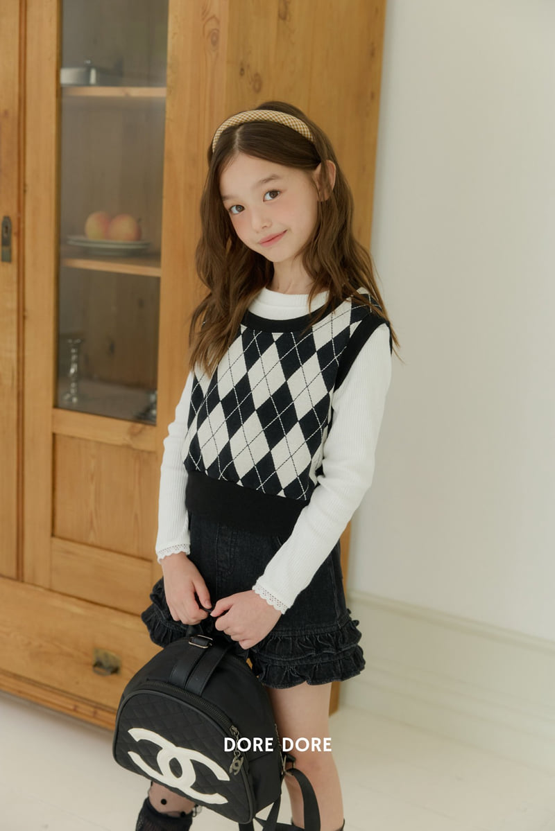 Dore Dore - Korean Children Fashion - #toddlerclothing - Argyle Crop Vest - 10