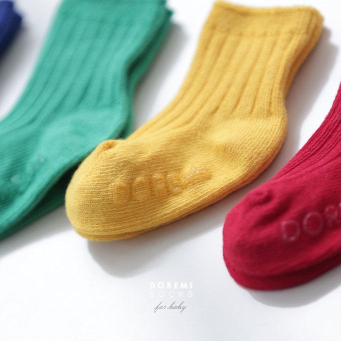Doremi Socks - Korean Children Fashion - #Kfashion4kids - Traffic Light Ribbed Sock Set - 6