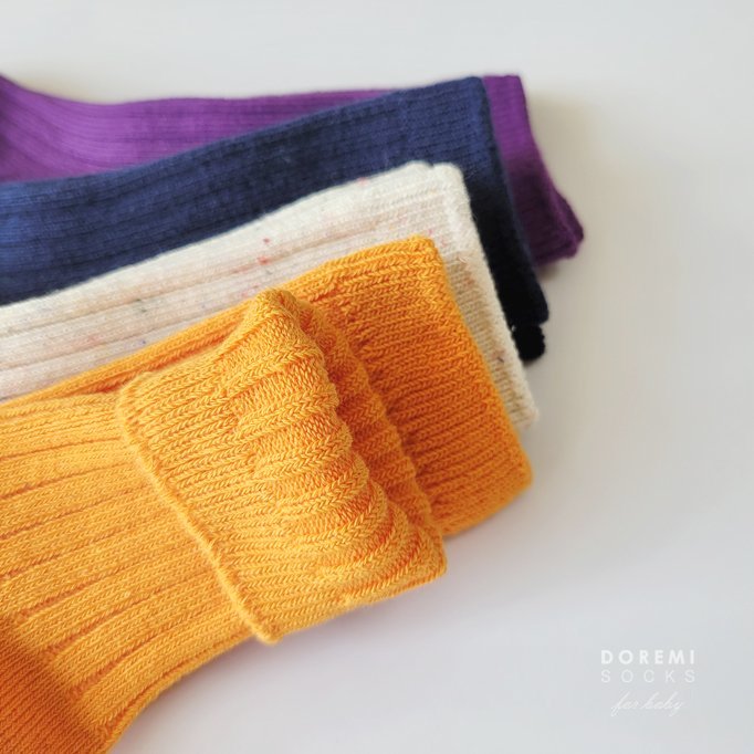 Doremi Socks - Korean Children Fashion - #Kfashion4kids - Orange Pop Sock Set - 5
