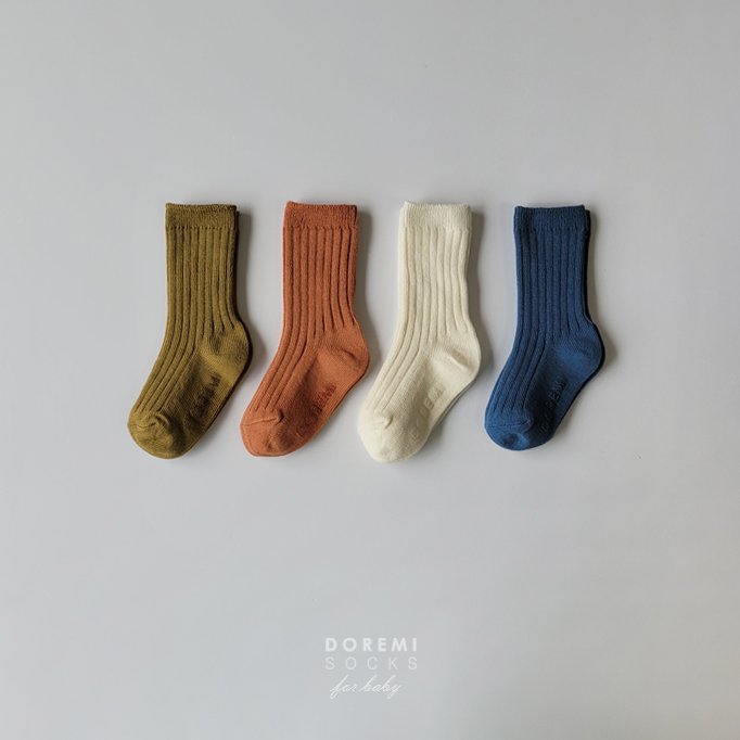 Doremi Socks - Korean Children Fashion - #Kfashion4kids - Olive Ribbed Sock Set - 2