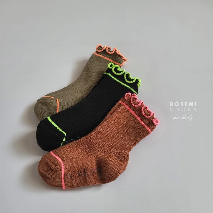 Doremi Socks - Korean Children Fashion - #Kfashion4kids - Neon Frill Set - 9