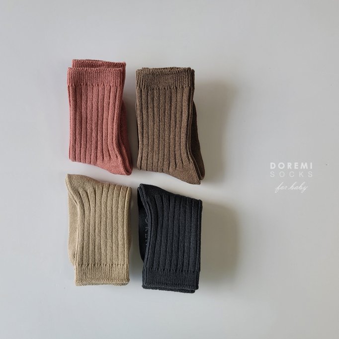 Doremi Socks - Korean Children Fashion - #Kfashion4kids - Choco Berry Ribbed Sock Set - 6