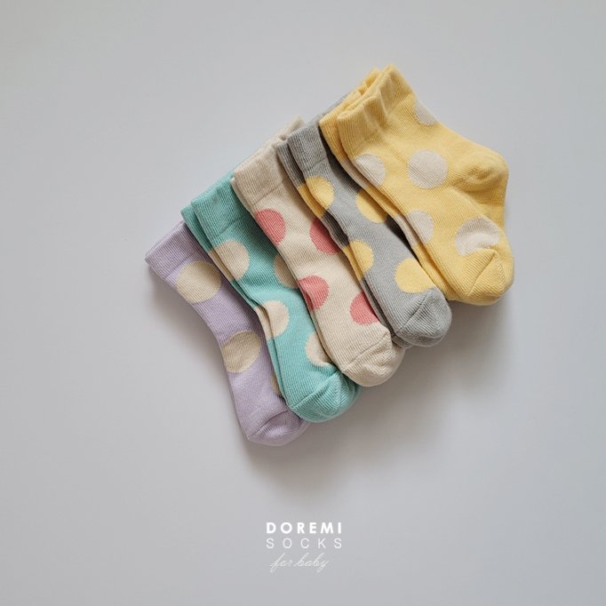 Doremi Socks - Korean Children Fashion - #Kfashion4kids - Chewing Dot Set - 5