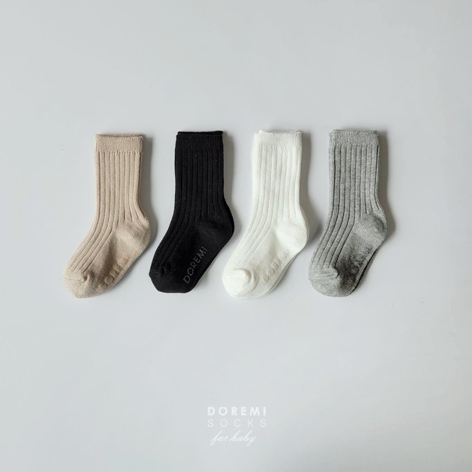 Doremi Socks - Korean Children Fashion - #childofig - Basic Ribbed Socks