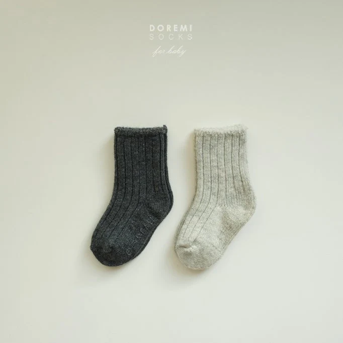 Doremi Socks - Korean Children Fashion - #childofig - Ribbed Wool Sock Set - 9