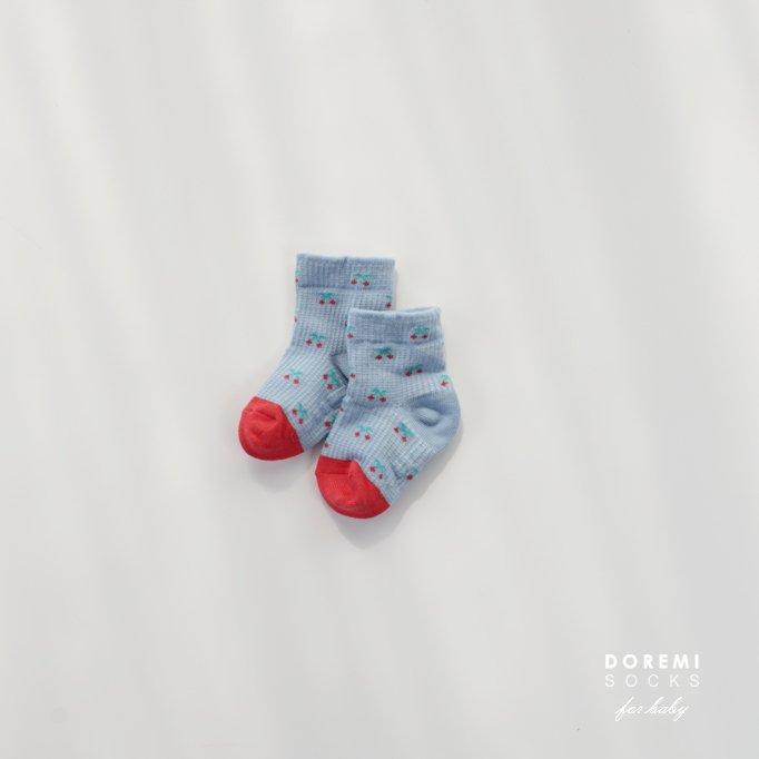 Doremi Socks - Korean Children Fashion - #childofig - Cherry Waffle Sock Set - 6