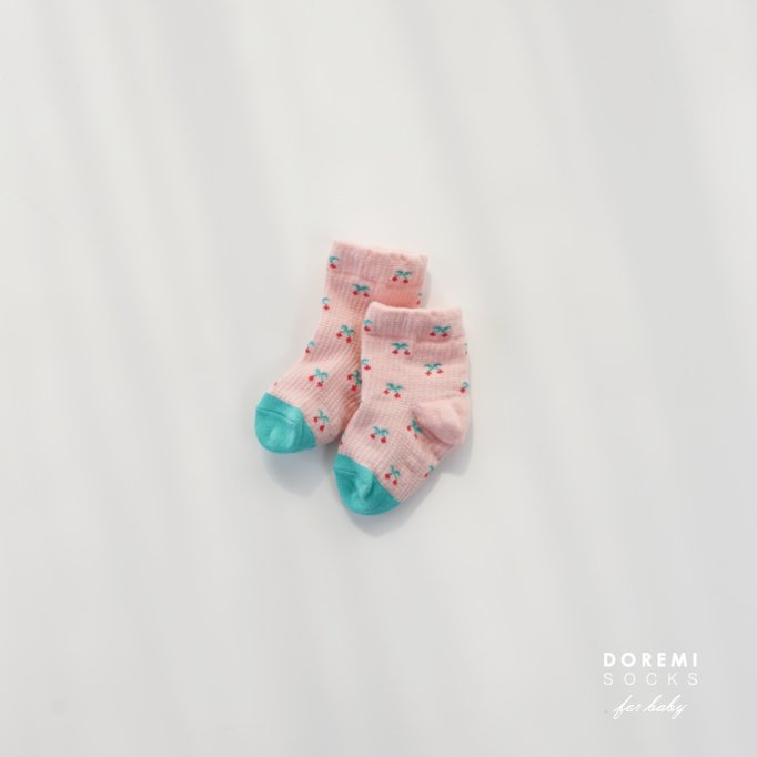 Doremi Socks - Korean Children Fashion - #childofig - Cherry Waffle Sock Set - 7
