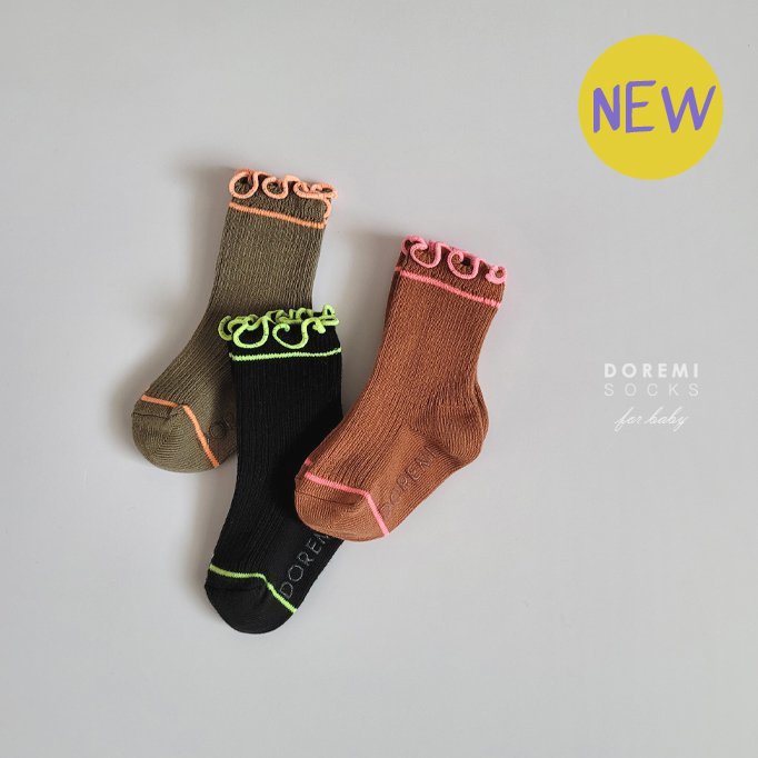 Doremi Socks - Korean Children Fashion - #childofig - Neon Frill Set