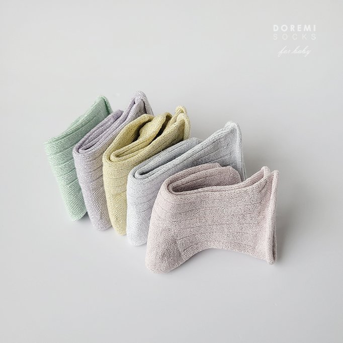Doremi Socks - Korean Children Fashion - #childrensboutique - Glitter Pastel Set