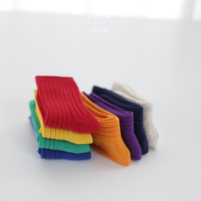 Doremi Socks - Korean Children Fashion - #childrensboutique - Orange Pop Sock Set - 12