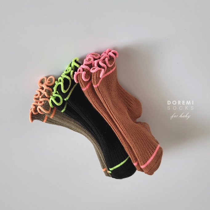 Doremi Socks - Korean Children Fashion - #childrensboutique - Neon Frill Set - 2