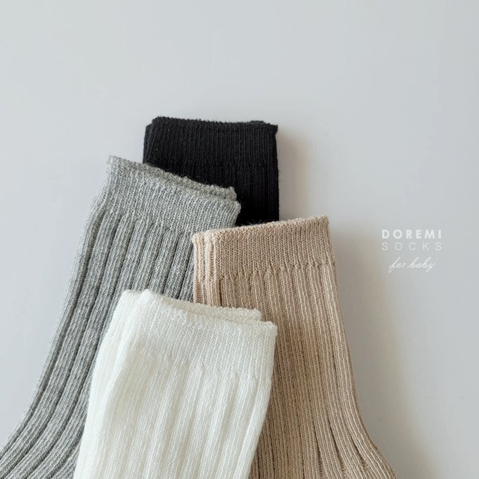Doremi Socks - Korean Children Fashion - #designkidswear - Basic Ribbed Socks - 3