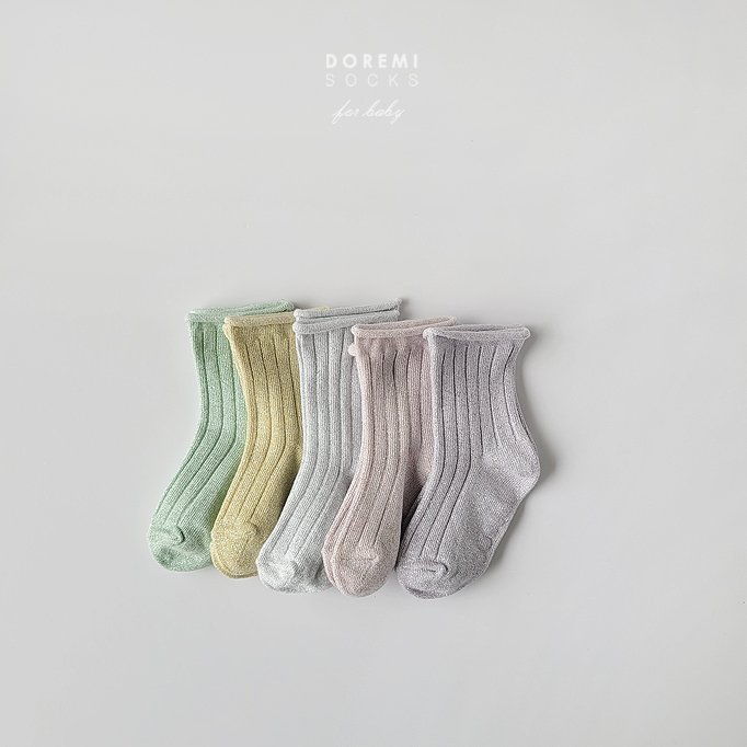 Doremi Socks - Korean Children Fashion - #designkidswear - Glitter Pastel Set - 2