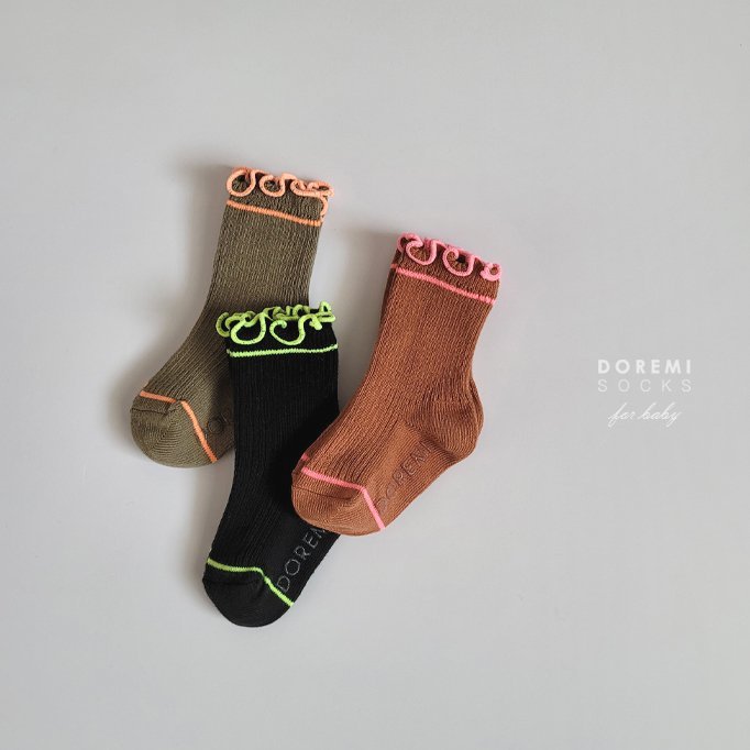 Doremi Socks - Korean Children Fashion - #designkidswear - Neon Frill Set - 3