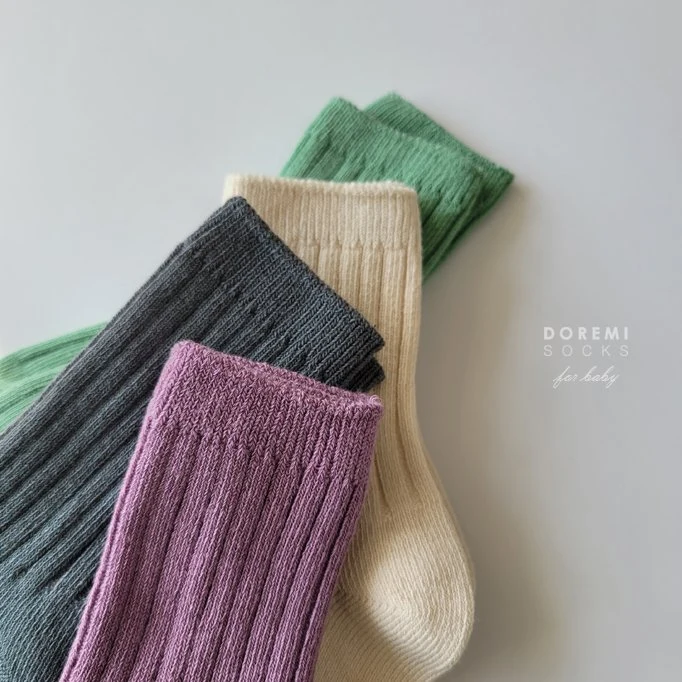 Doremi Socks - Korean Children Fashion - #designkidswear - Macaron Ribbed Sock Set
