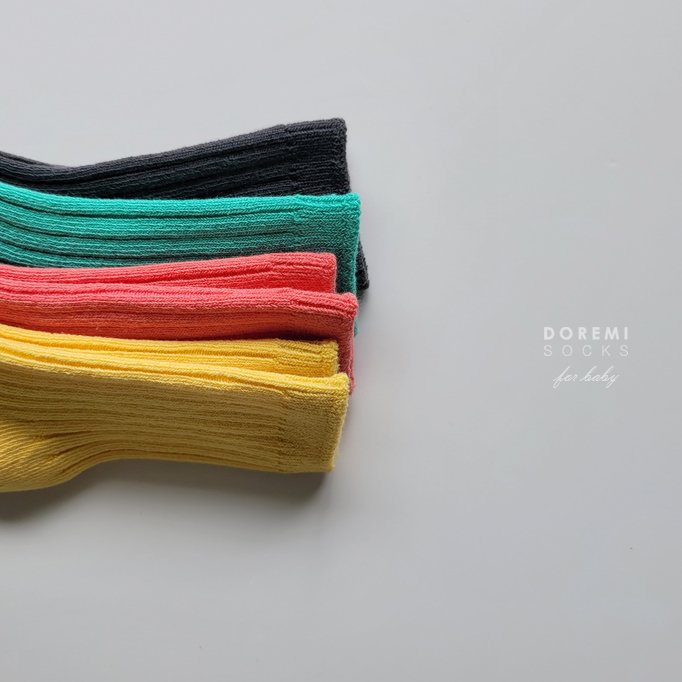 Doremi Socks - Korean Children Fashion - #designkidswear - Tropical Ribbed Sock Set - 5