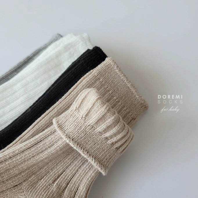 Doremi Socks - Korean Children Fashion - #designkidswear - Basic Ribbed Socks - 4