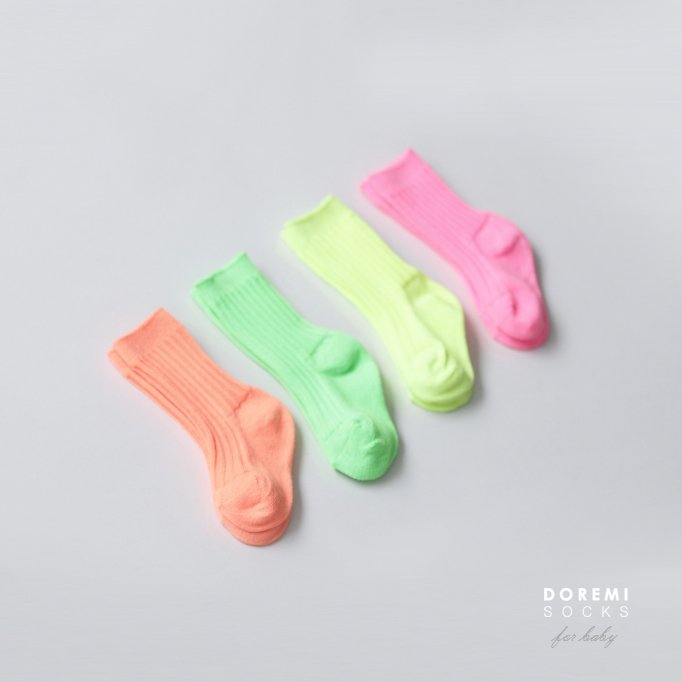 Doremi Socks - Korean Children Fashion - #fashionkids - Neon Ribbed Socks - 3