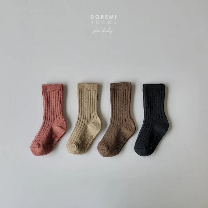 Doremi Socks - Korean Children Fashion - #fashionkids - Choco Berry Ribbed Sock Set - 2