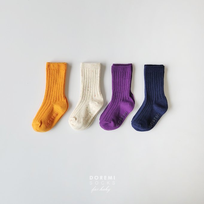 Doremi Socks - Korean Children Fashion - #kidsshorts - Orange Pop Sock Set - 2