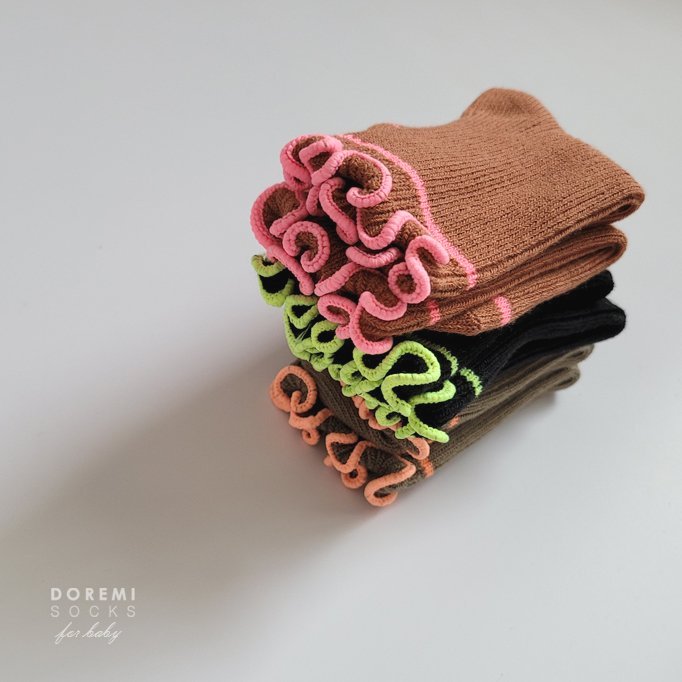 Doremi Socks - Korean Children Fashion - #kidsshorts - Neon Frill Set - 6