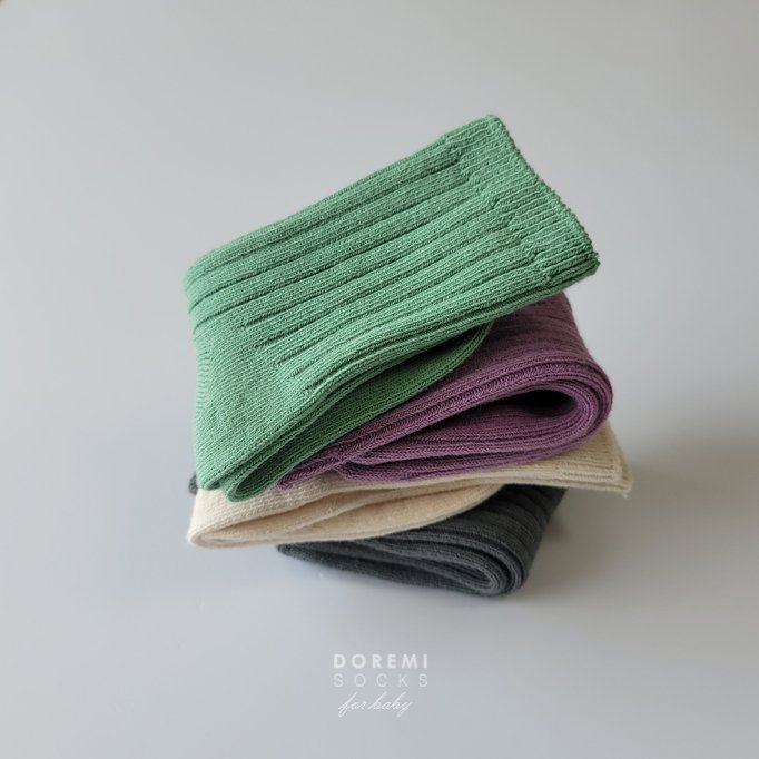 Doremi Socks - Korean Children Fashion - #fashionkids - Macaron Ribbed Sock Set - 4