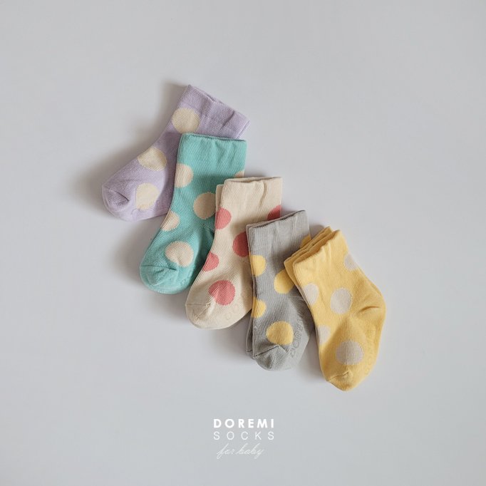 Doremi Socks - Korean Children Fashion - #kidsshorts - Chewing Dot Set - 2