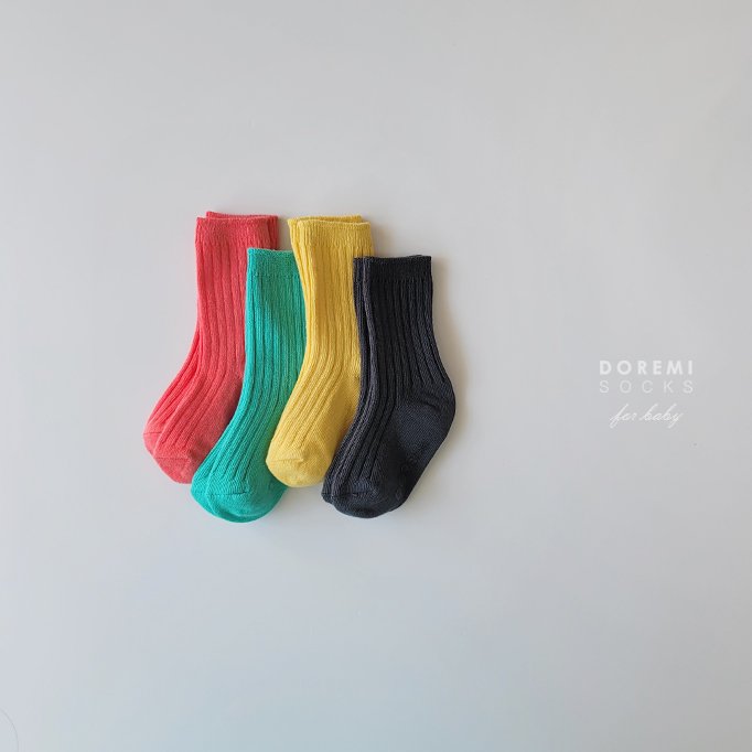 Doremi Socks - Korean Children Fashion - #kidsshorts - Tropical Ribbed Sock Set - 8