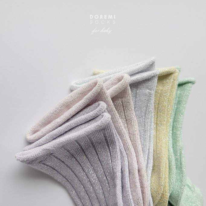 Doremi Socks - Korean Children Fashion - #kidsstore - Glitter Pastel Set - 6