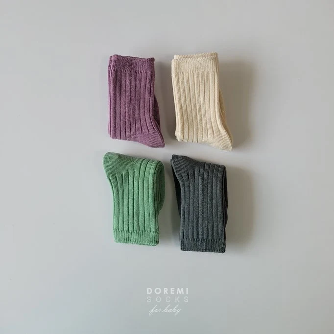 Doremi Socks - Korean Children Fashion - #kidsstore - Macaron Ribbed Sock Set - 5