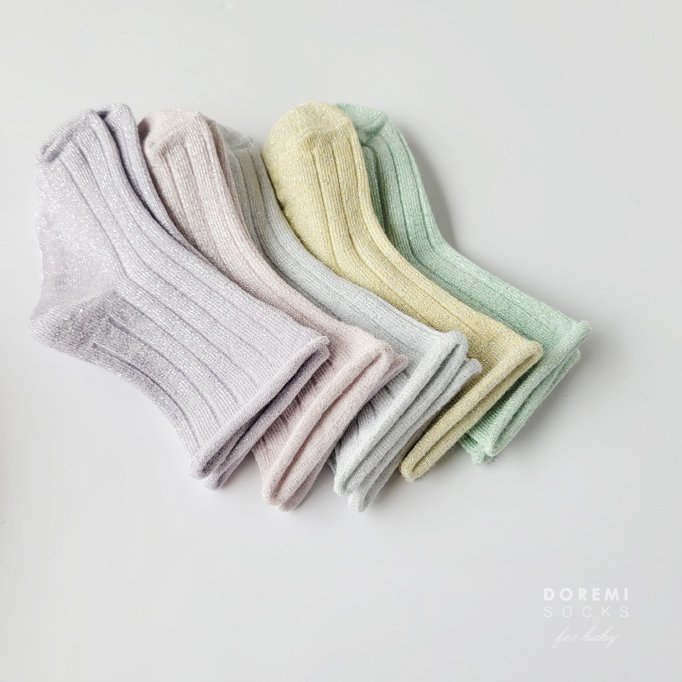 Doremi Socks - Korean Children Fashion - #kidzfashiontrend - Glitter Pastel Set - 7