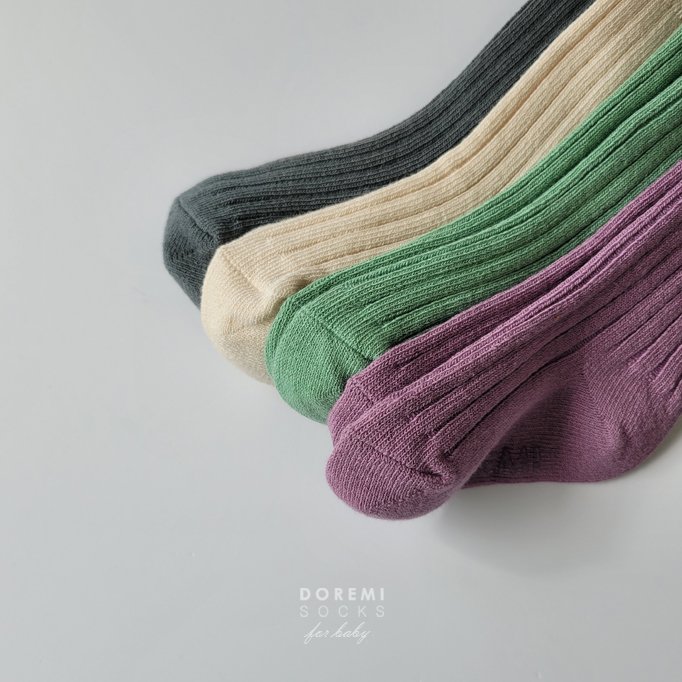 Doremi Socks - Korean Children Fashion - #kidzfashiontrend - Macaron Ribbed Sock Set - 6