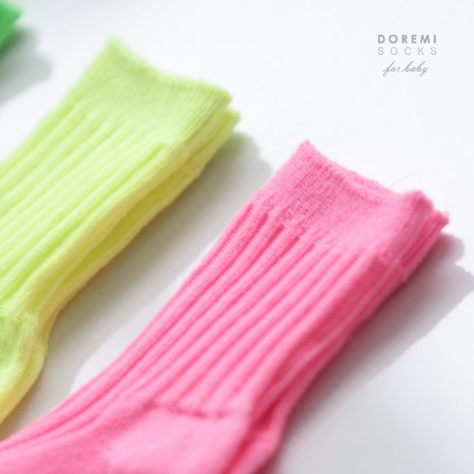 Doremi Socks - Korean Children Fashion - #littlefashionista - Neon Ribbed Socks - 8
