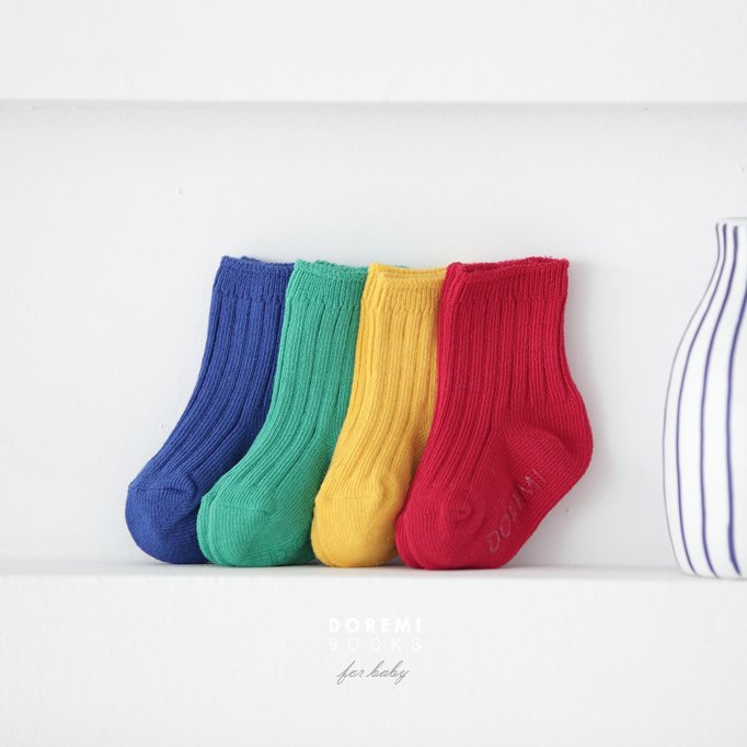 Doremi Socks - Korean Children Fashion - #littlefashionista - Traffic Light Ribbed Sock Set - 7