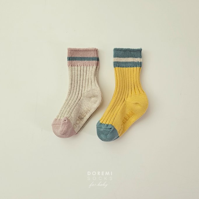 Doremi Socks - Korean Children Fashion - #littlefashionista - Sand Thick Sock Set