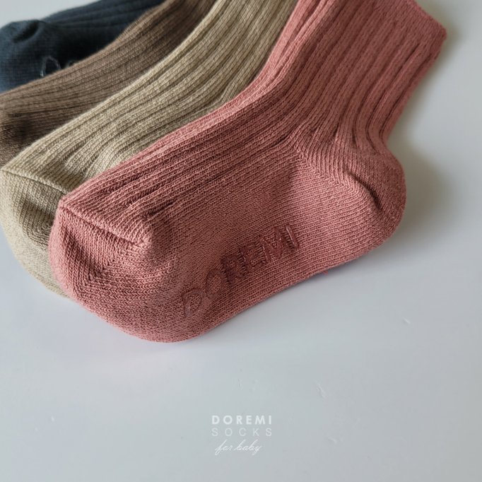 Doremi Socks - Korean Children Fashion - #littlefashionista - Choco Berry Ribbed Sock Set - 7