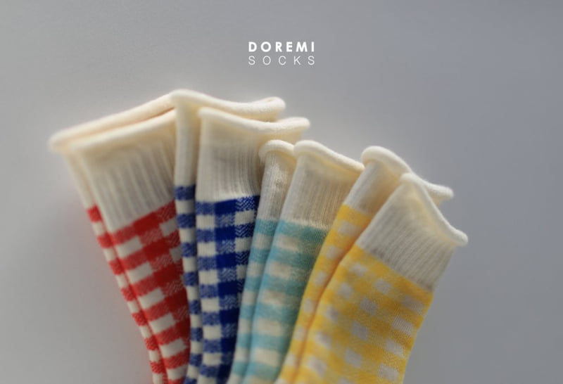 Doremi Socks - Korean Children Fashion - #littlefashionista - Cute Check Set - 3