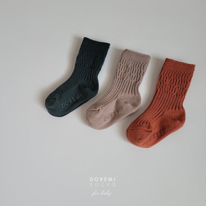 Doremi Socks - Korean Children Fashion - #littlefashionista - Brick Thick Socks - 8