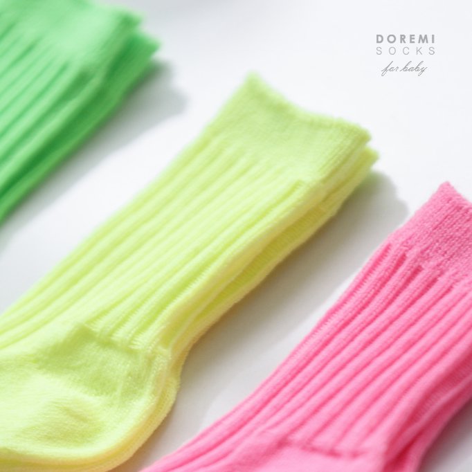 Doremi Socks - Korean Children Fashion - #magicofchildhood - Neon Ribbed Socks - 9