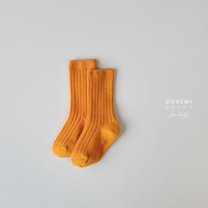 Doremi Socks - Korean Children Fashion - #magicofchildhood - Orange Pop Sock Set - 7