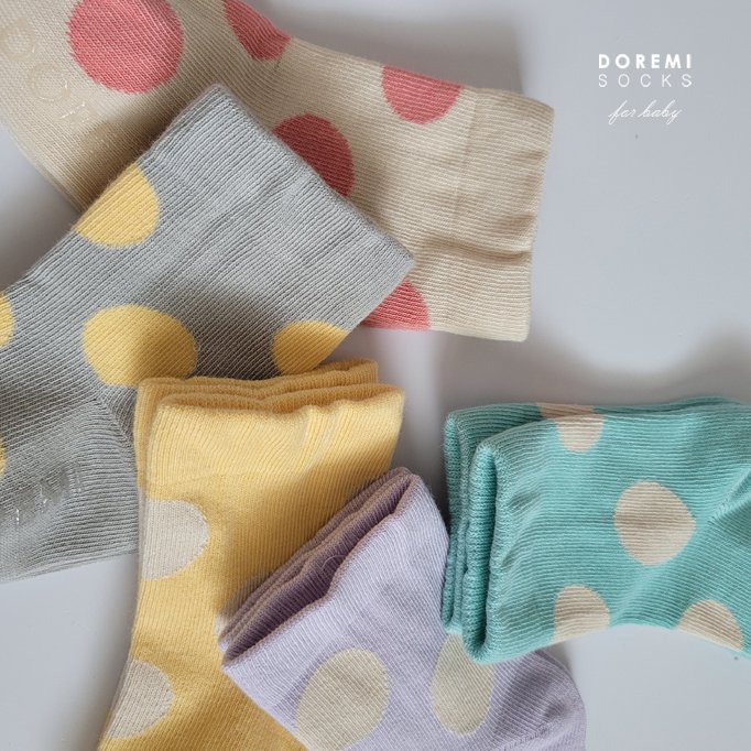 Doremi Socks - Korean Children Fashion - #magicofchildhood - Chewing Dot Set - 7